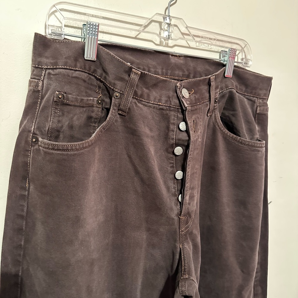 Replay 901 Regular Brown Button Fly Jeans Men's Size 34 VTG Straight Leg Denim - Picture 2 of 10